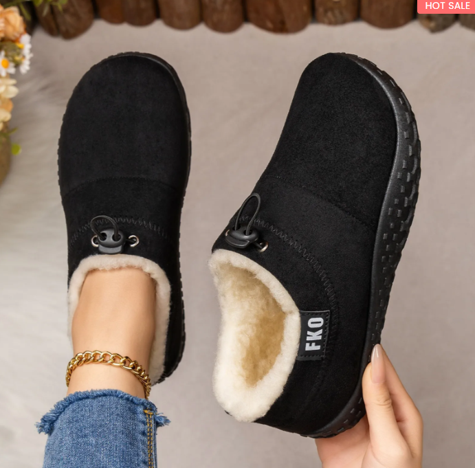 Warm, fur-lined women's mules – Warm, comfortable, and non-slip winter shoes