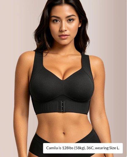 Seamless Posture Corrector Wireless Bra - Front Closure Push-Up Effect