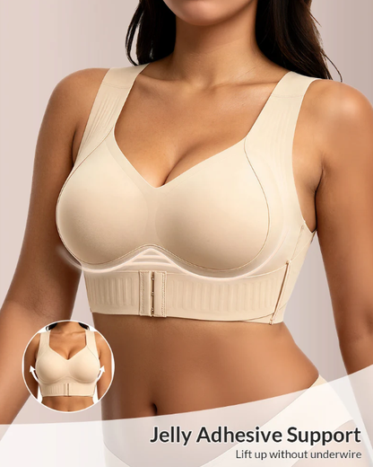 Seamless Posture Corrector Wireless Bra - Front Closure Push-Up Effect