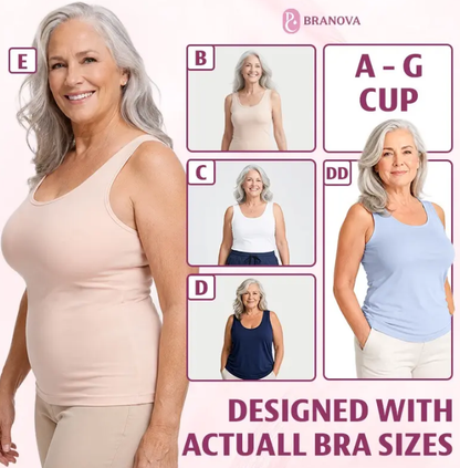 BraNova - Soft Built-In Bra Tank Top for Women