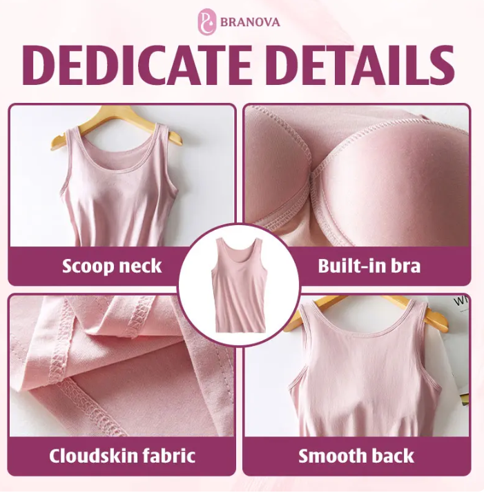 BraNova - Soft Built-In Bra Tank Top for Women