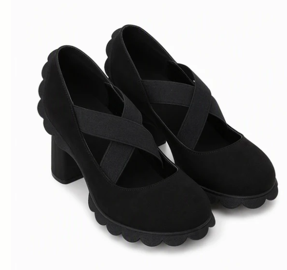 Women's Cutout Crisscross Mary Jane Platform Heels