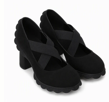 Women's Cutout Crisscross Mary Jane Platform Heels