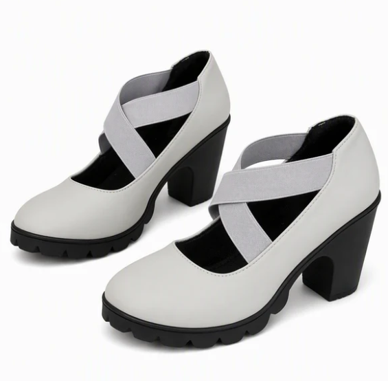Women's Cutout Crisscross Mary Jane Platform Heels