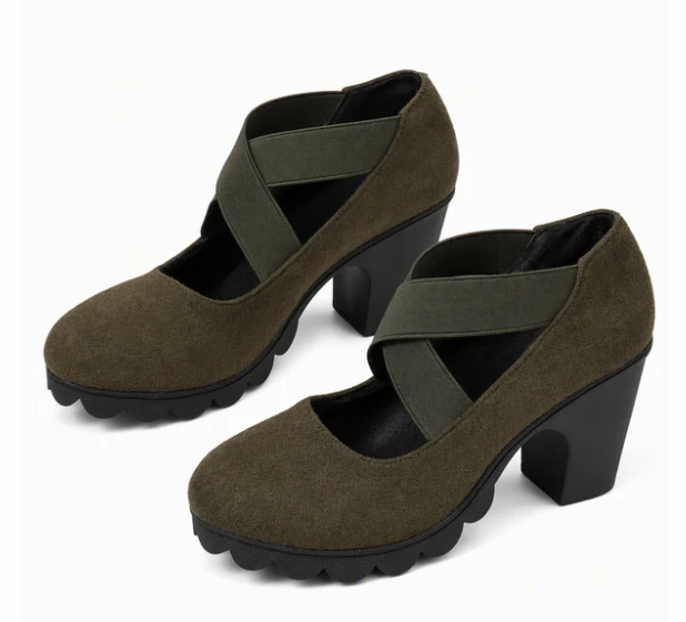 Women's Cutout Crisscross Mary Jane Platform Heels