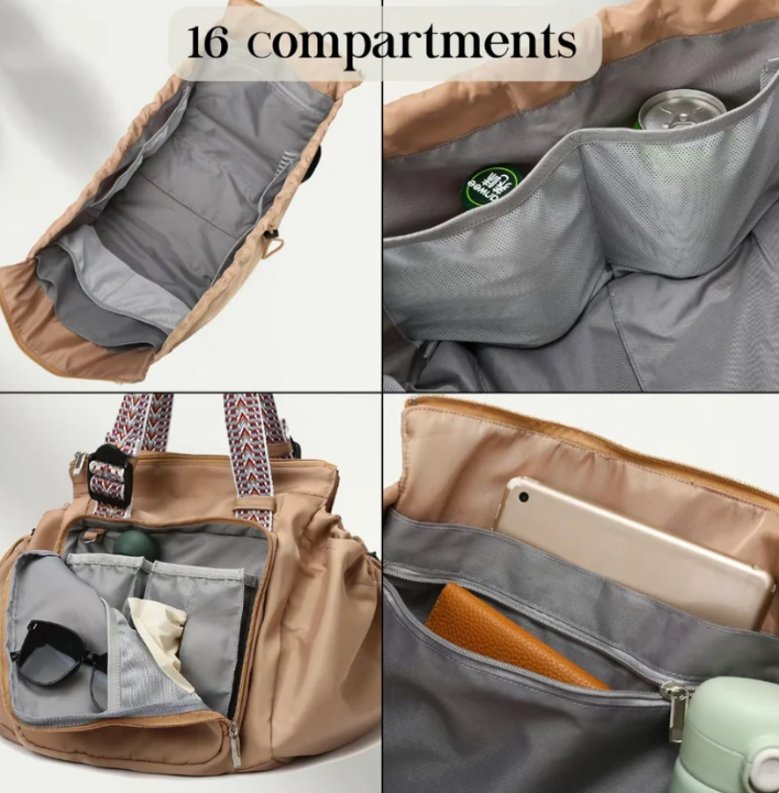 Multi-Pocket Water-Resistant Everyday Tote & Travel Bag