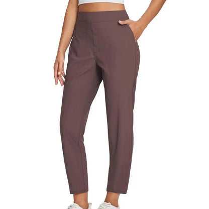 Women’s Fitted High-Waisted Zip-Pocket Trousers - 👖Lightweight, Breathable, Soft