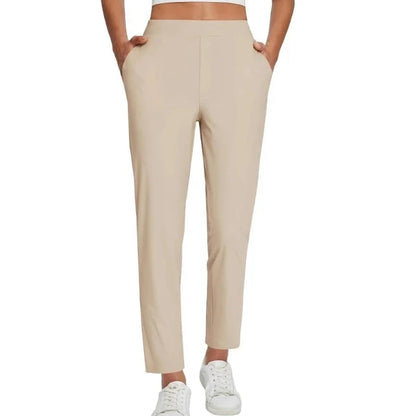 Women’s Fitted High-Waisted Zip-Pocket Trousers - 👖Lightweight, Breathable, Soft