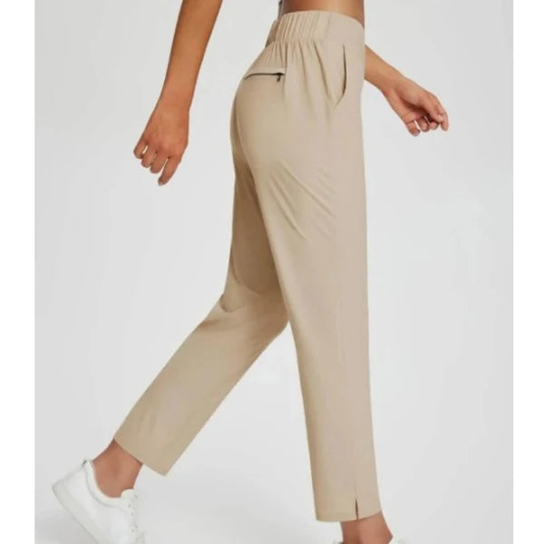 Women’s Fitted High-Waisted Zip-Pocket Trousers - 👖Lightweight, Breathable, Soft