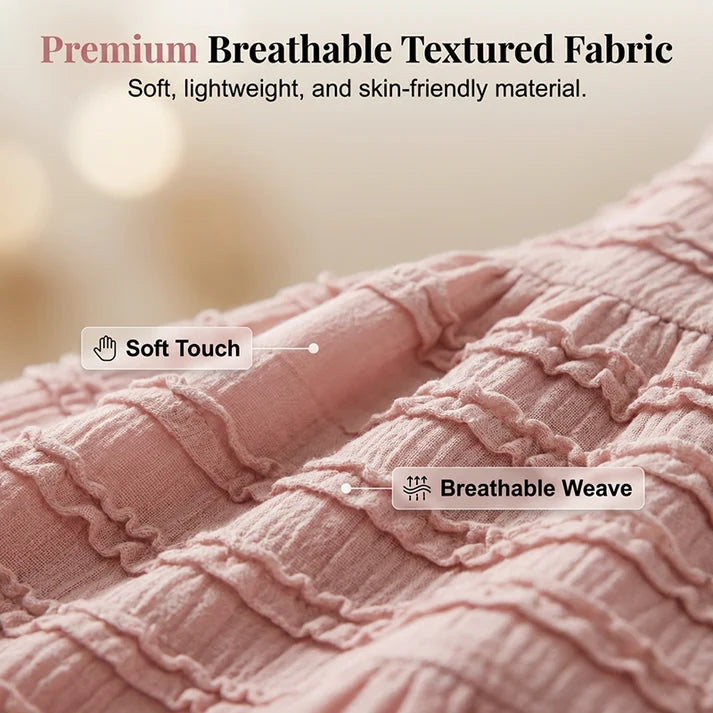 Square Neck Maxi Dress – Smocked Bodice, Ruffle Trim & Breathable Fabric 🌸