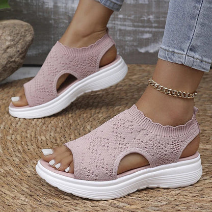 ⏳LAST DAY SALE 🔥🔥Women's Breathable Knit Platform Sandals