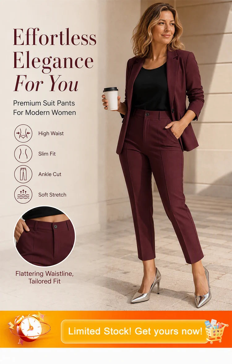 Women's High Waisted Cropped Suit Pants