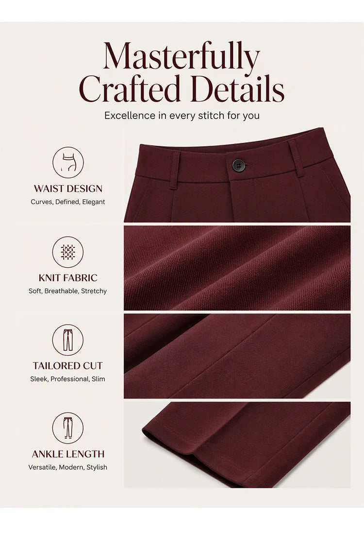 Women's High Waisted Cropped Suit Pants