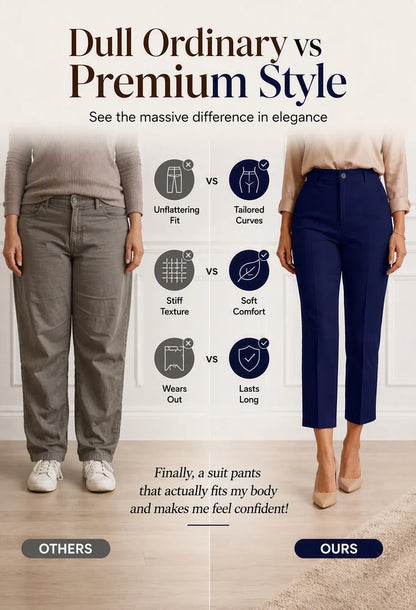 Women's High Waisted Cropped Suit Pants