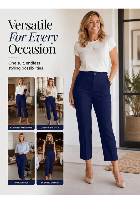Women's High Waisted Cropped Suit Pants