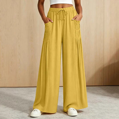Women's Cotton Linen Wide Leg Pants