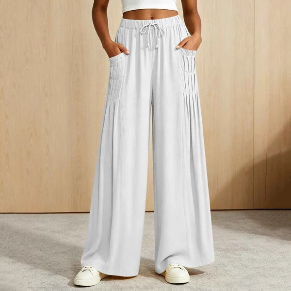 Women's Cotton Linen Wide Leg Pants