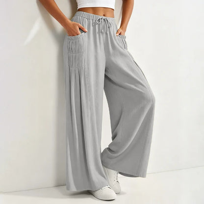 Women's Cotton Linen Wide Leg Pants