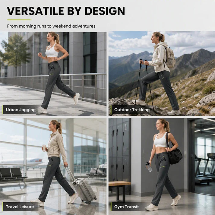 Women's Casual Athletic Pants with Zipper Pockets