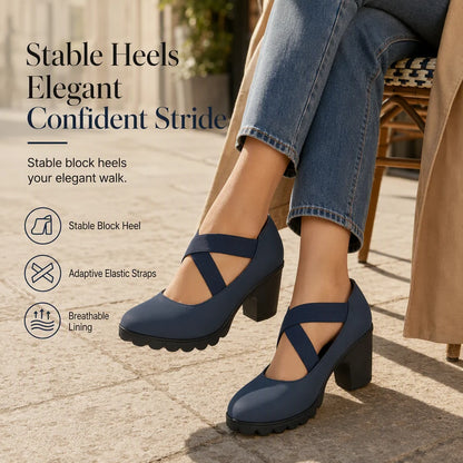 Women's Cutout Crisscross Mary Jane Platform Heels