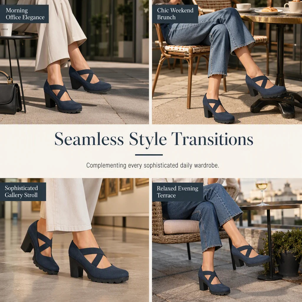Women's Cutout Crisscross Mary Jane Platform Heels