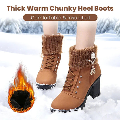 🔥Popular product 😘✨Warm lined women's ankle boots with block heels