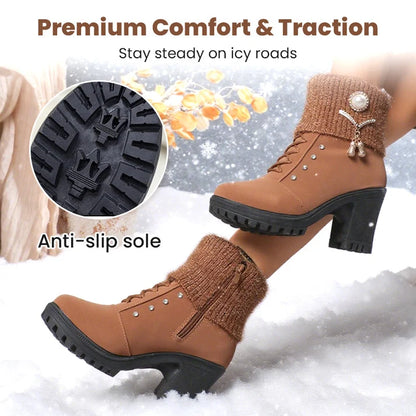 🔥Popular product 😘✨Warm lined women's ankle boots with block heels