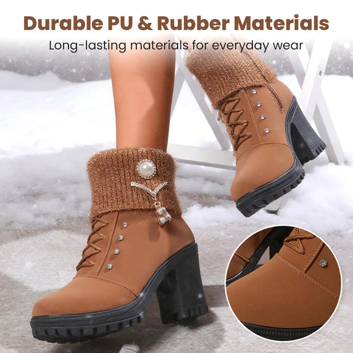 🔥Popular product 😘✨Warm lined women's ankle boots with block heels