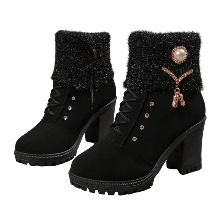 🔥Popular product 😘✨Warm lined women's ankle boots with block heels
