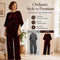 Women's Velvet Half Sleeve Top & Wide-Leg Pants Set