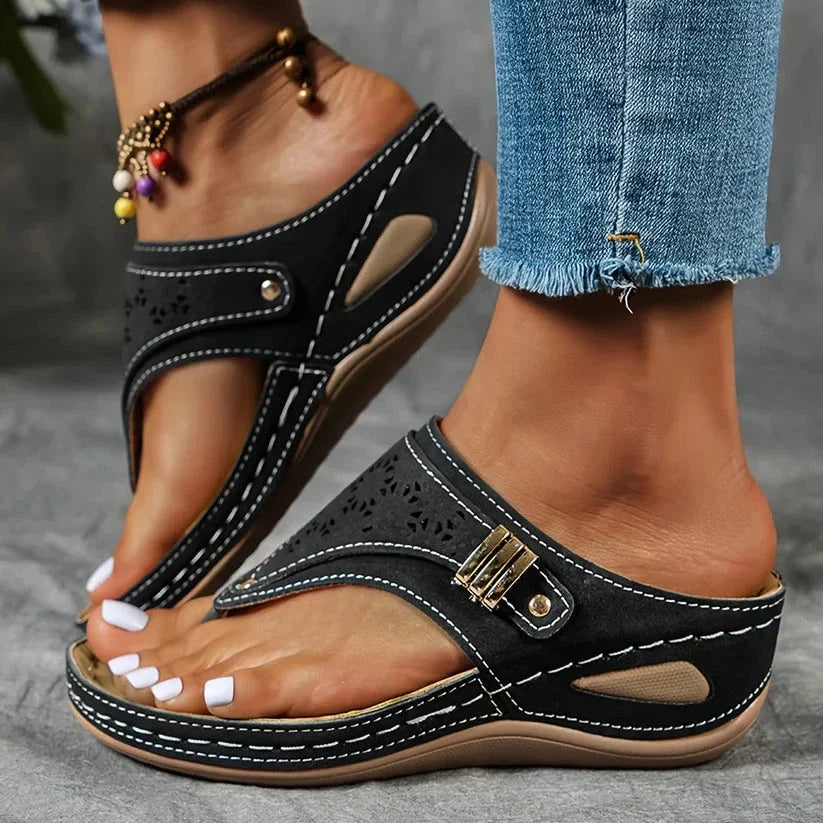 Orthopedic Walking Sandals for Women with Arch Support and Adjustable Straps