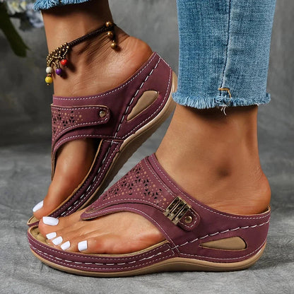 Orthopedic Walking Sandals for Women with Arch Support and Adjustable Straps